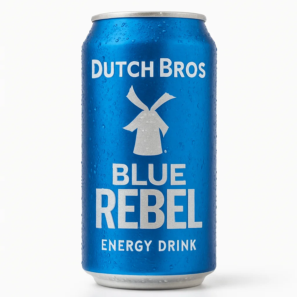 Galaxy Fish Dutch Bros Rebel with strawberry, lime, and passion fruit in a colorful cup, tropical background.