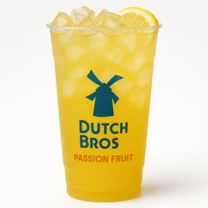 Dutch Bros Passion Fruit iced lemonade with passion fruit syrup

