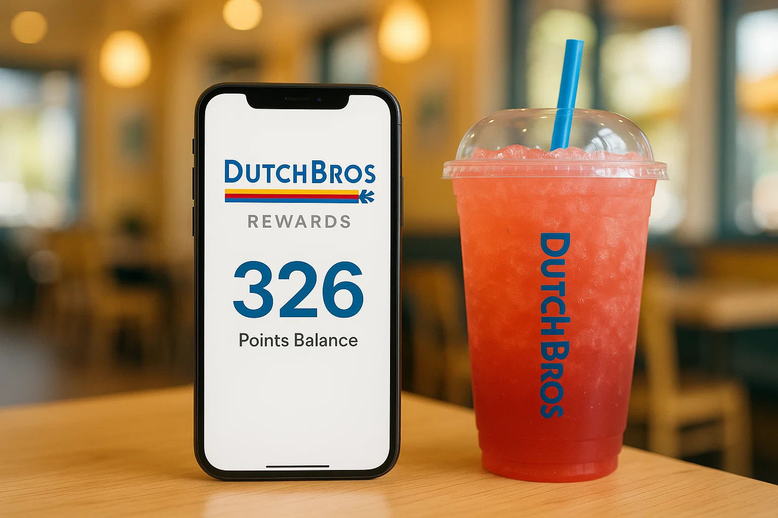 Checking Dutch Bros Rewards program points on the app.
