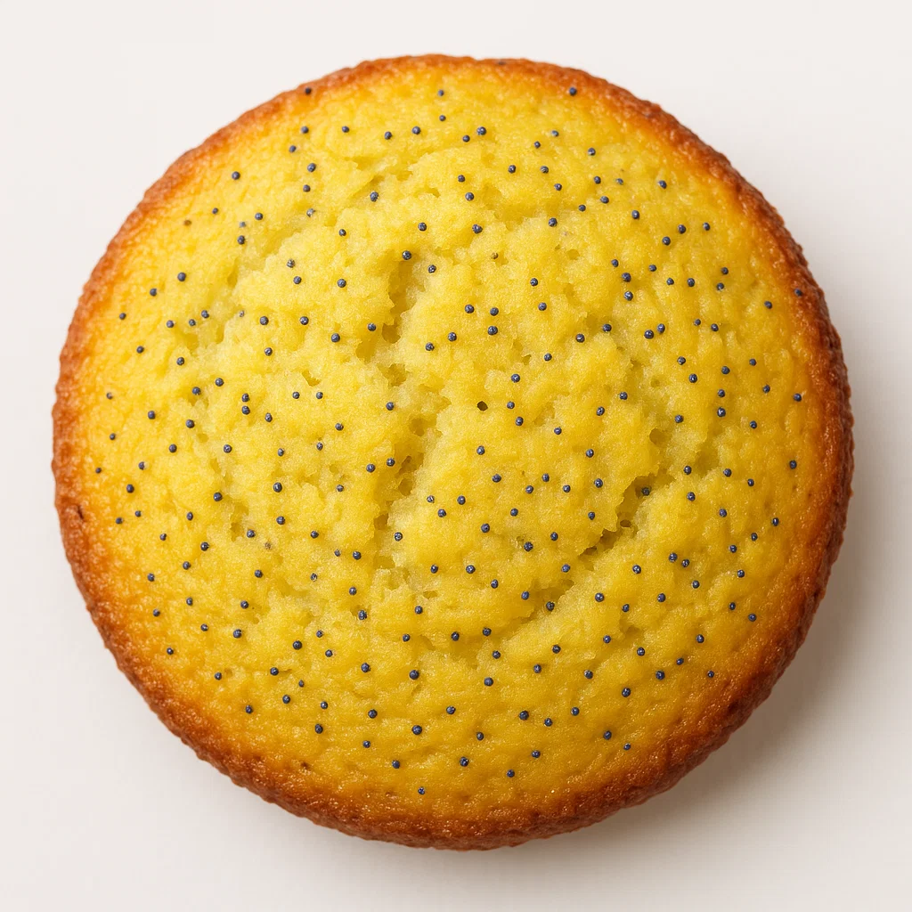 Lemon Poppyseed Muffin Top on a white background from Dutch Bros Snacks menu